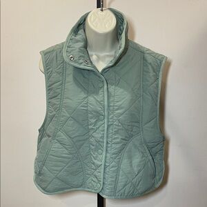 Love Tree Quilted Vest - Mint Green